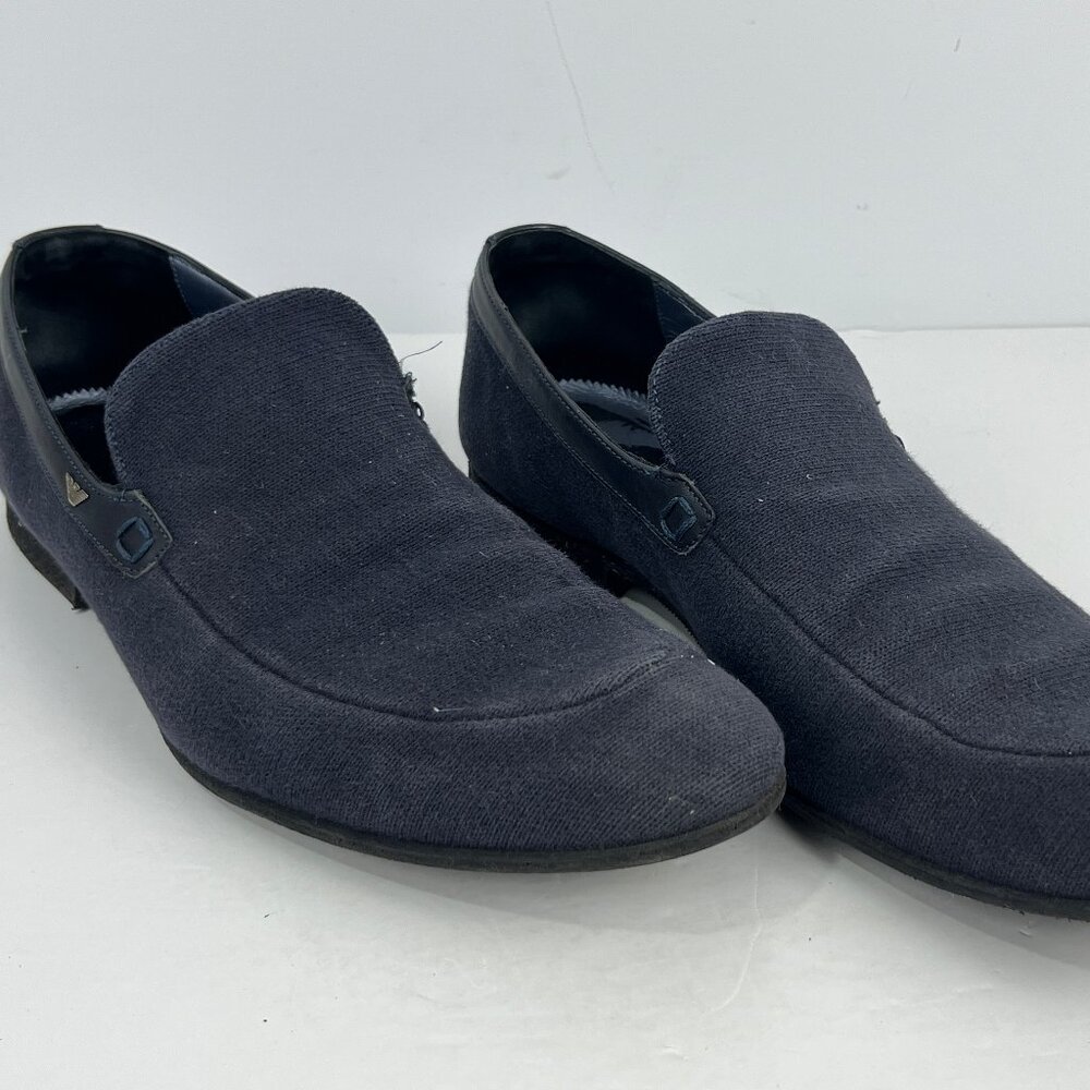 Emporio Armani Loafers Size 10 EU 43 Gray Almond Toe Block Heel Slip On